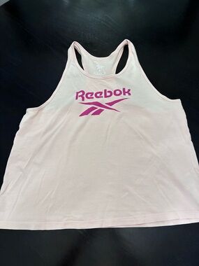 Reebok Light Pink Racerback Tank with Magenta Logo